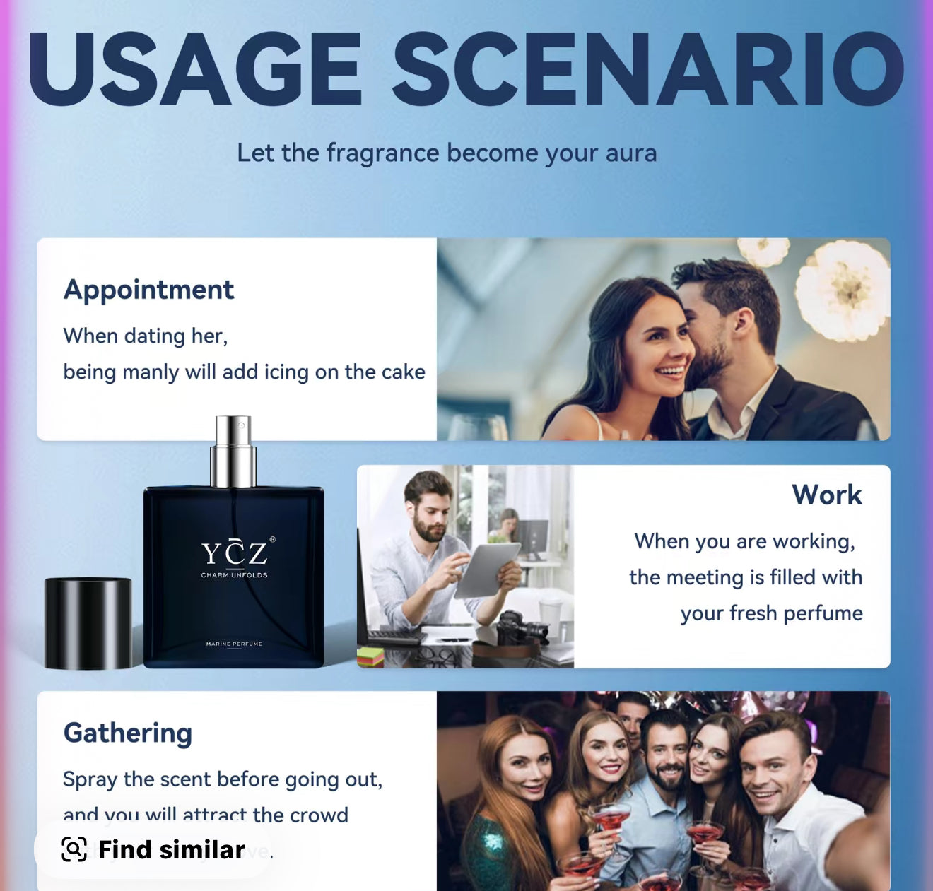 YCZ midnight marine cologne long lasting men . Perfume men.s cologne men’s Gift 1.7 oz (50ml